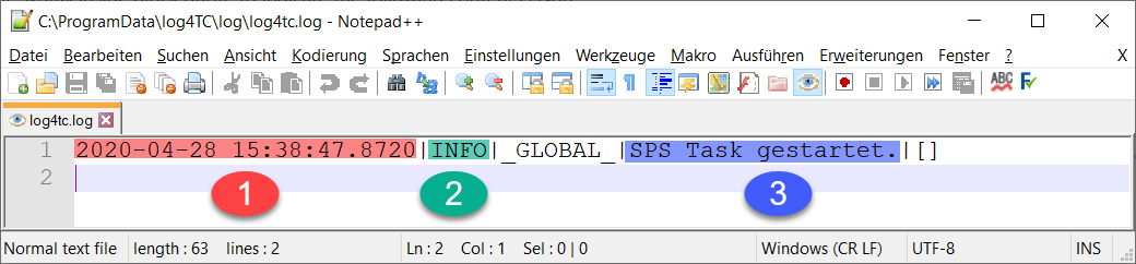 Erste Log-Meldung